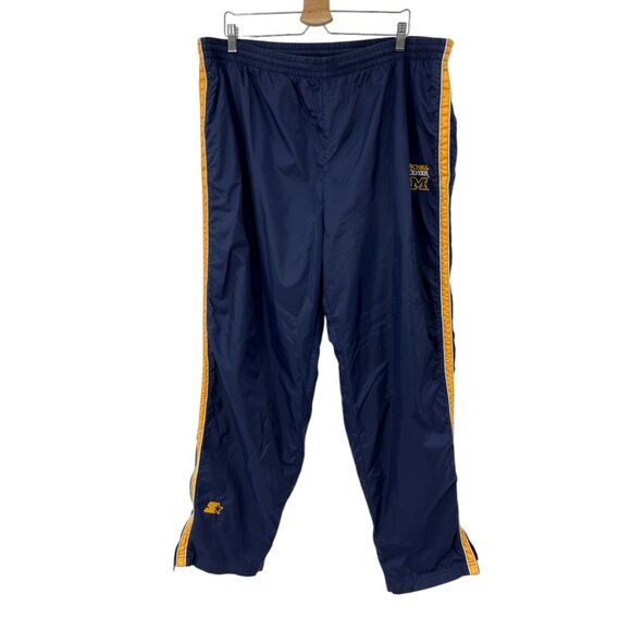 U of M Michigan Size XXL Track pants Starter Wolverines lined mens athletic - Picture 1 of 7